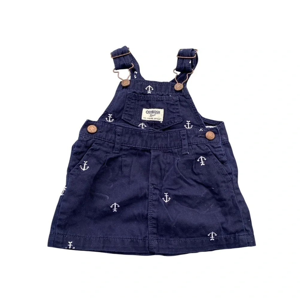 OshKosh B'gosh Blue Denim Overalls with Skirt Bottom